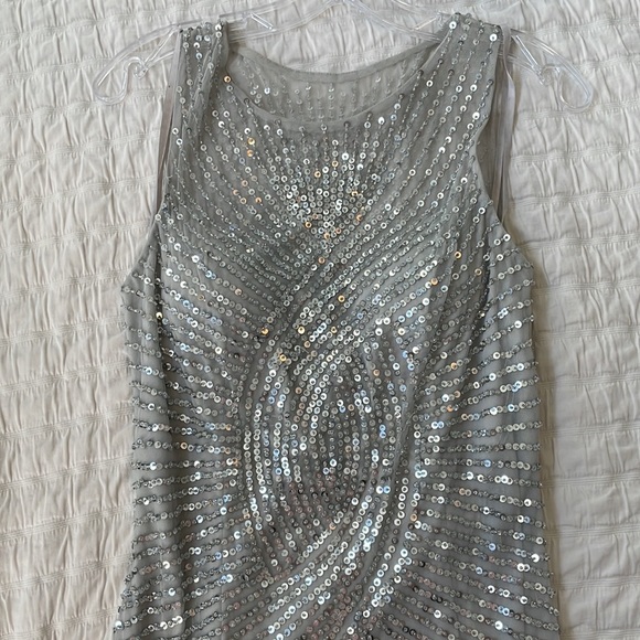 Aidan Mattox Evening Gown Dress with Silver Sequin Detailing. Prom dress - Picture 8 of 11